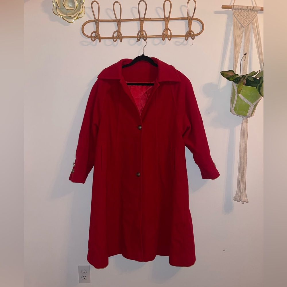 Vintage Braemar Petites Red Wool Coat - Jeremy Scott Collection - Size 7/8